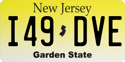 NJ license plate I49DVE