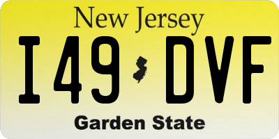 NJ license plate I49DVF