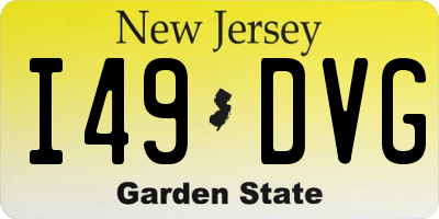 NJ license plate I49DVG