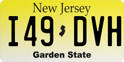 NJ license plate I49DVH