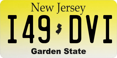 NJ license plate I49DVI