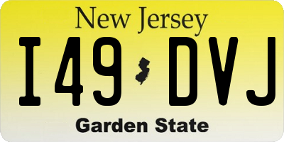 NJ license plate I49DVJ