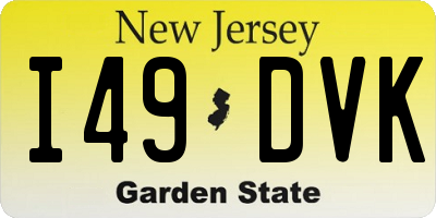 NJ license plate I49DVK