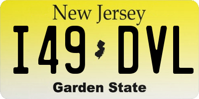 NJ license plate I49DVL