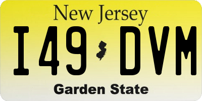 NJ license plate I49DVM