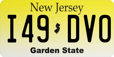 NJ license plate I49DVO