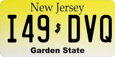 NJ license plate I49DVQ
