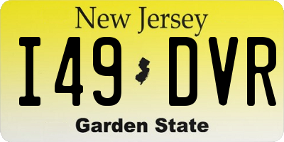 NJ license plate I49DVR
