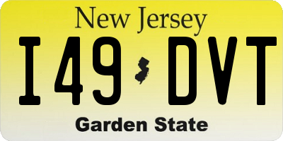 NJ license plate I49DVT