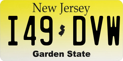 NJ license plate I49DVW