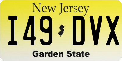 NJ license plate I49DVX
