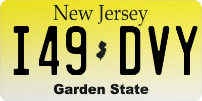 NJ license plate I49DVY