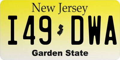 NJ license plate I49DWA