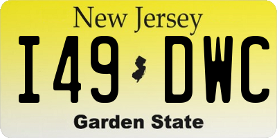 NJ license plate I49DWC