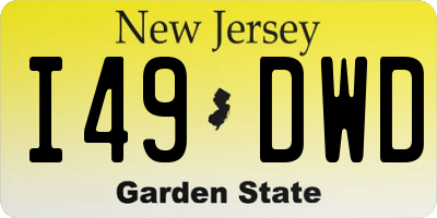 NJ license plate I49DWD