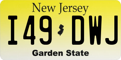NJ license plate I49DWJ
