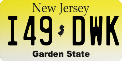 NJ license plate I49DWK