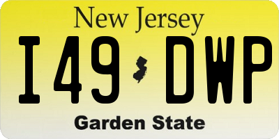 NJ license plate I49DWP