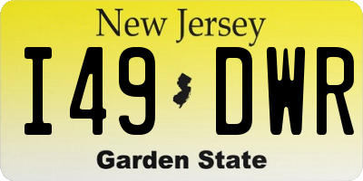 NJ license plate I49DWR
