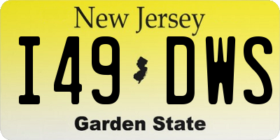 NJ license plate I49DWS