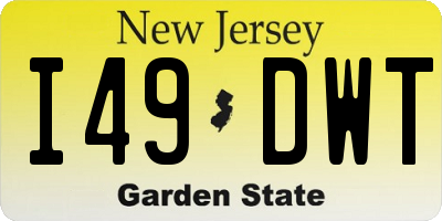 NJ license plate I49DWT