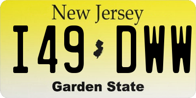 NJ license plate I49DWW