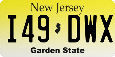NJ license plate I49DWX