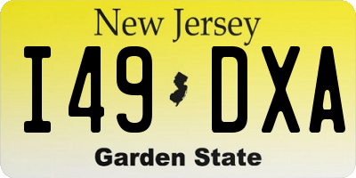 NJ license plate I49DXA