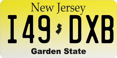 NJ license plate I49DXB