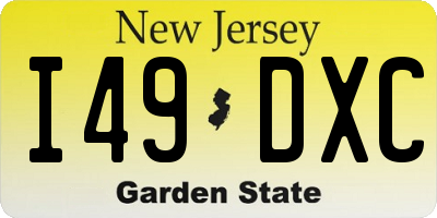 NJ license plate I49DXC