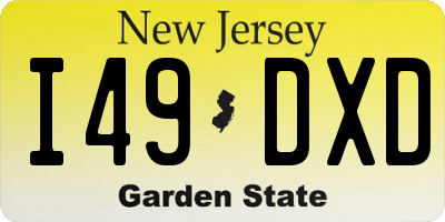 NJ license plate I49DXD
