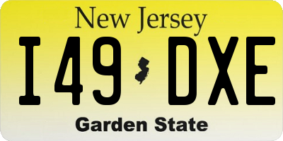 NJ license plate I49DXE