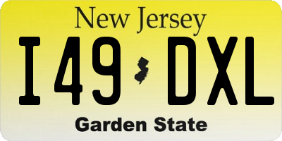 NJ license plate I49DXL