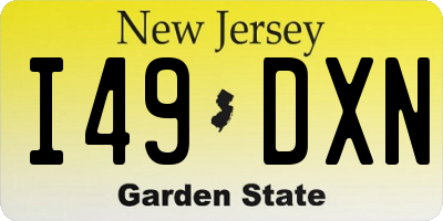 NJ license plate I49DXN