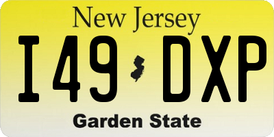 NJ license plate I49DXP