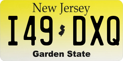 NJ license plate I49DXQ
