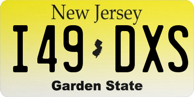 NJ license plate I49DXS