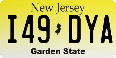 NJ license plate I49DYA