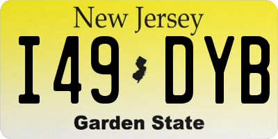 NJ license plate I49DYB