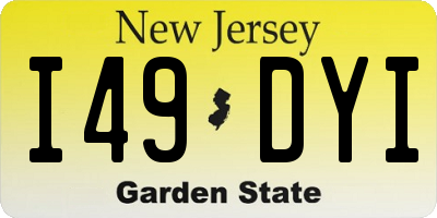 NJ license plate I49DYI