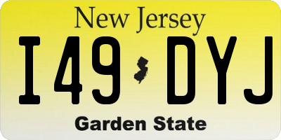 NJ license plate I49DYJ