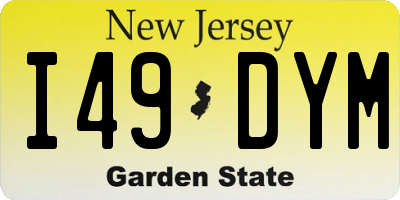NJ license plate I49DYM