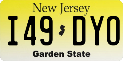 NJ license plate I49DYO