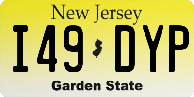 NJ license plate I49DYP
