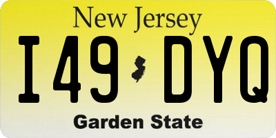 NJ license plate I49DYQ