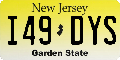 NJ license plate I49DYS