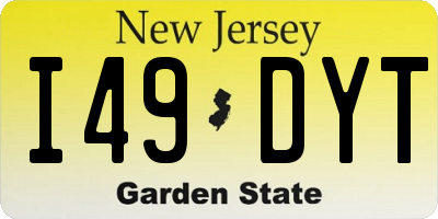 NJ license plate I49DYT
