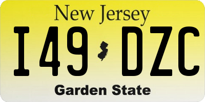 NJ license plate I49DZC