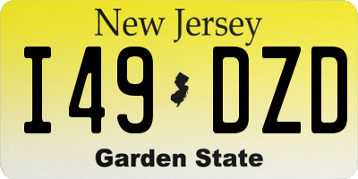 NJ license plate I49DZD