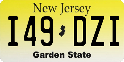 NJ license plate I49DZI
